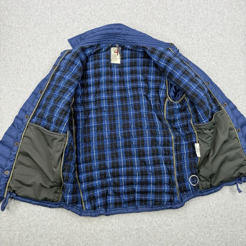 Relwen Jacket Mens Small Blue Puffer Goose‎ Down Quilted Snap Button Outdoors